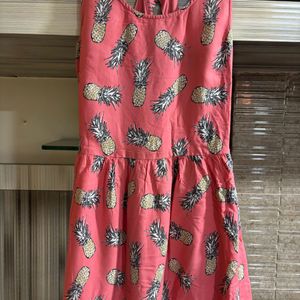 Dark Coral Colour Cute Dress