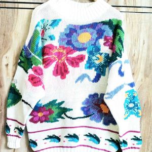 Offwhite Colorful Baggi Sweater Size-46