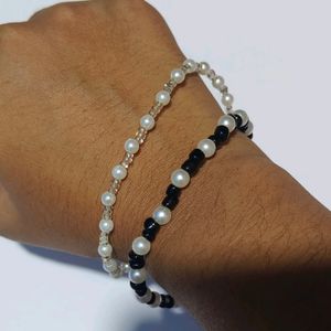 Two Pearl And Beads Bracelet