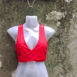 1U. SEXY BLOOD RED WRAP TOP