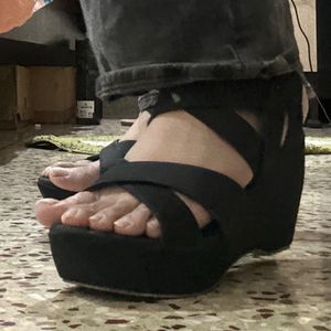 Black Wedge Heels