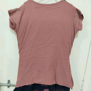 Black And Brown Colour Top With Two Layer Design