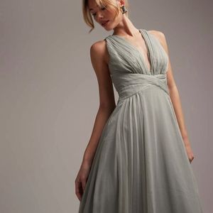 Stylised Back Chiffon Longline Gown