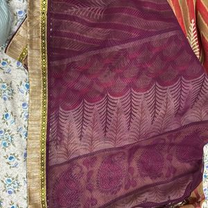 Flowers Print Six Catalog Sarees Combo