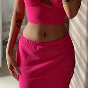 shein sexy tube top and full length skirt🦋