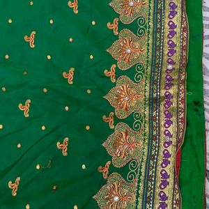 beautiful green colour saree