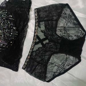 Imported Designer Bra Penty Set With Diamonds