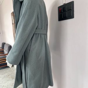 Grey Wrap Overcoat