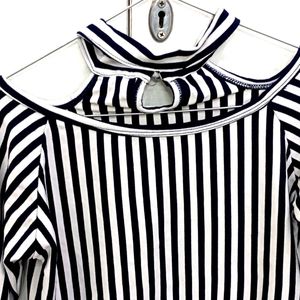 Formal  Black And White Top For Women