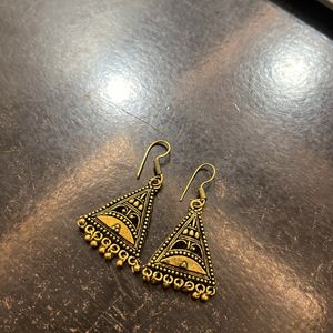 Golden Stylish Triangle Shape Earrings For Women