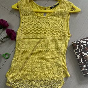 NEON Yellow Lace Tank Top 🌼