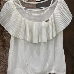 White Frill Top