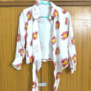 Floral Tie Up Shirt For Women