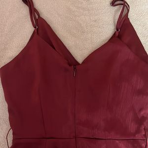 Maroon Jumpsuit With A Belt