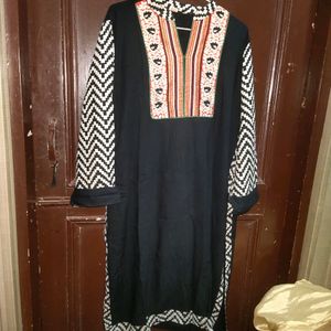 Women Black 4 Xl Summer Kurta