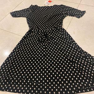 Pretty MANGO Black Polka Dot Dress