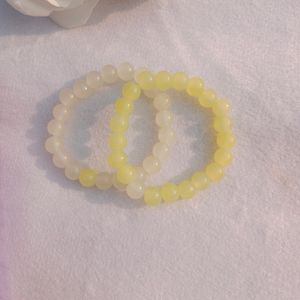 Yellow Glass Beads Combo Bracelet