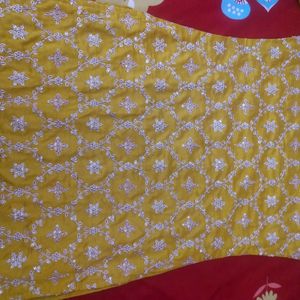 Libas Mustard Yellow Kurta With Sharara And Duptta