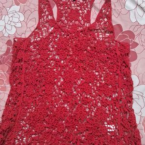 Red Crochet Cami