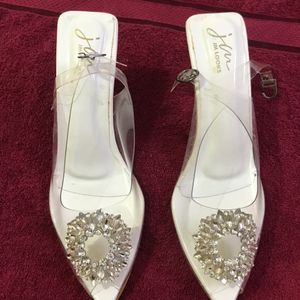 Transparent White Heels Uk 4(Indian 37)