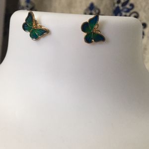 Tarnished Butterfly Stud Earrings