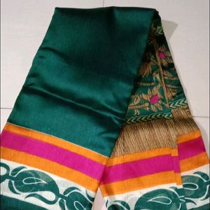 New Cotton Silk Saree With Blousepc