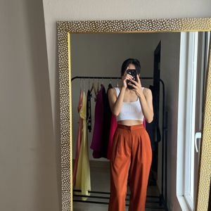 Rust Orange High Waist Pants
