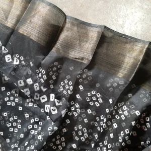 BLACK SAREE bhandani Print