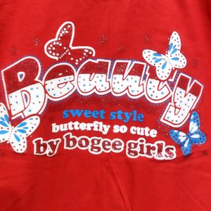 Beauty red Girls Tshirt