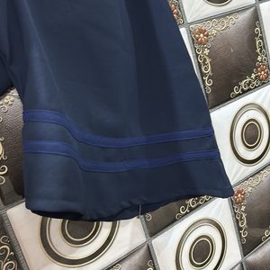 Navy Blue Bell Sleeves Partywear Top