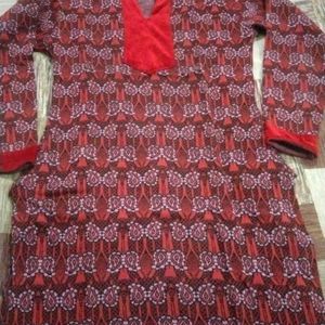 Woolen Short Red Kurti