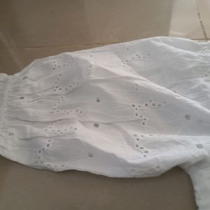 White Schiffli Top- Brand New