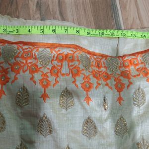 Beautiful Orange - Golden Lehanga Choli