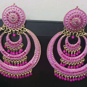 3 Layer Pink Circle Earring