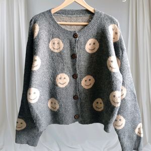 Smiley Knit Cardigan