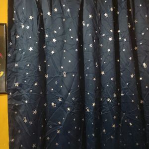 Blue Shimmery Star Window Curtain (Single)