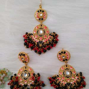 ❤️Offer❤️Meenakari Jhumka Maangtika