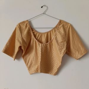 Golden Strechable Blouse For Women