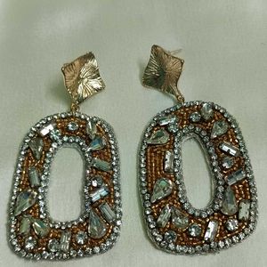 Copper-crystal Earring