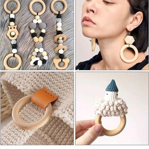 25 Pcs. of Wooden Round Loop Rings for Art & Craft