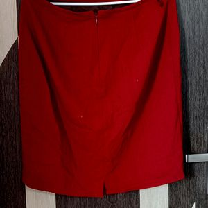 Straight Red Skirt