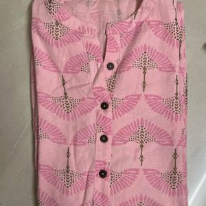 Pink Motifs Printed Kurti