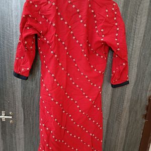 Red Daily Wear Kurta