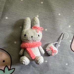 Crochet Small Miffy Plush With Scarf