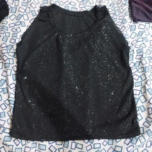 Sparkly Mesh Black Top