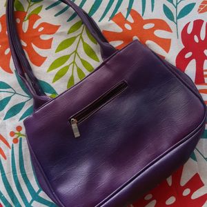 Leather Handbag (Purple Colour)