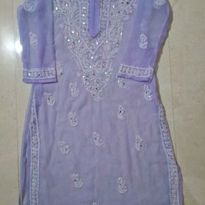 Georgette embroidery Mirror Work Kurta