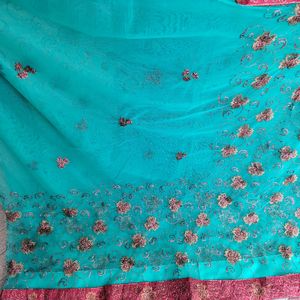 Multi Design Green Saree