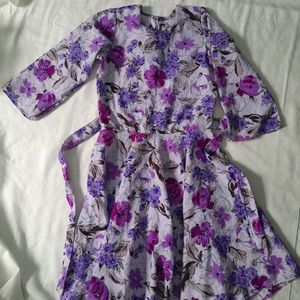 Floral Knee Length Summer Dress For Her