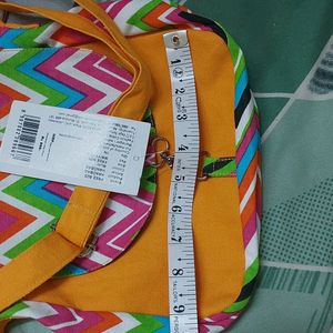 Unused Yellow and multicolor canvas boho sling bag